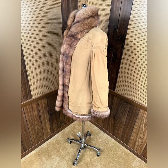 VINTAGE DENNIS BASSO DESIGNER HORIZONTAL PELT RUSSIAN SABLE FUR COAT JACKET 4-6 - Picture 9 of 12